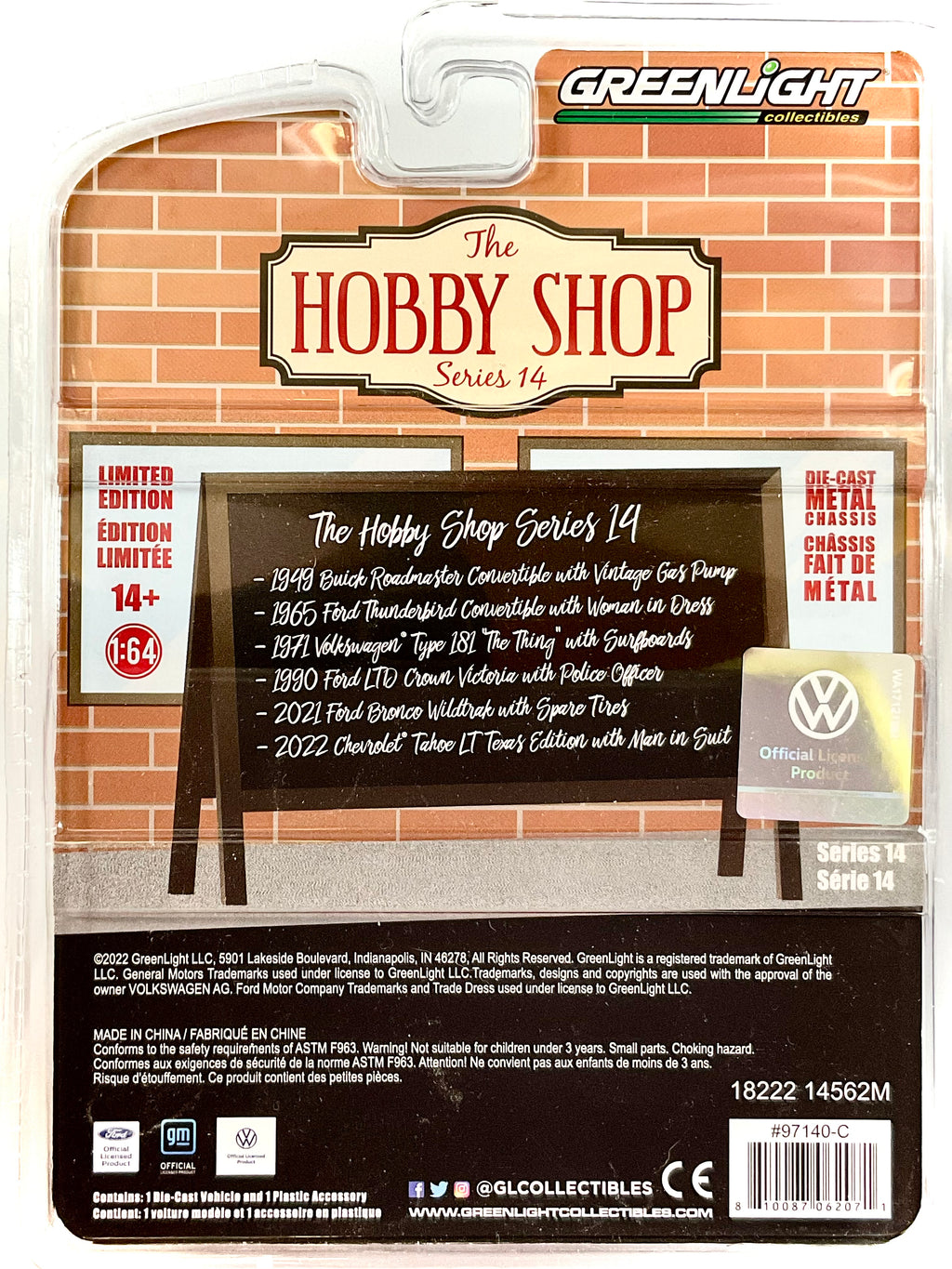 Volkswagen Type 181 1971 The Thing with Surfboards 1:64 – Greenlight 97140-C-retro confezione
