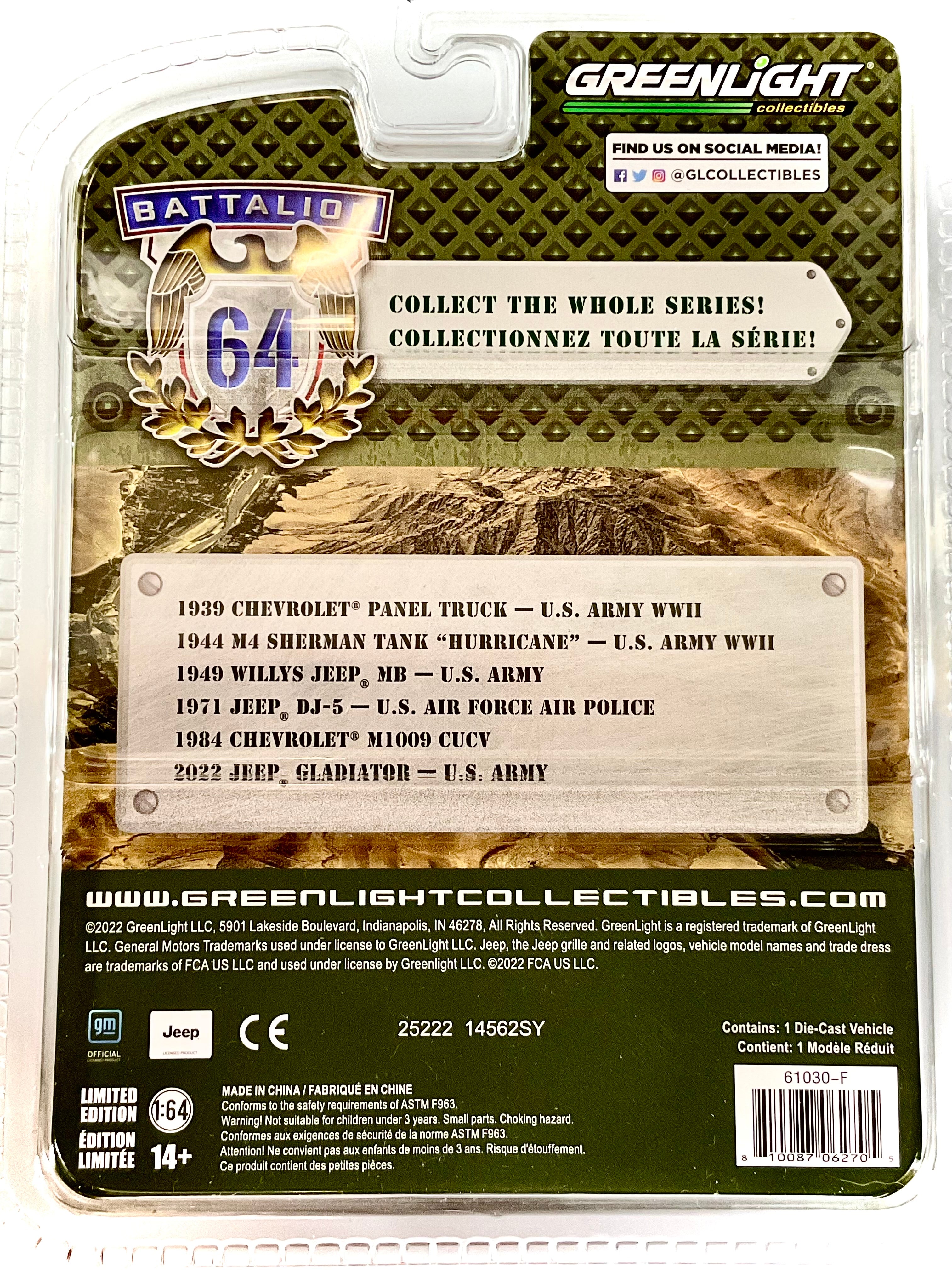 JEEP GLADIATOR del 2022 , GREENLIGHT scala 1/64