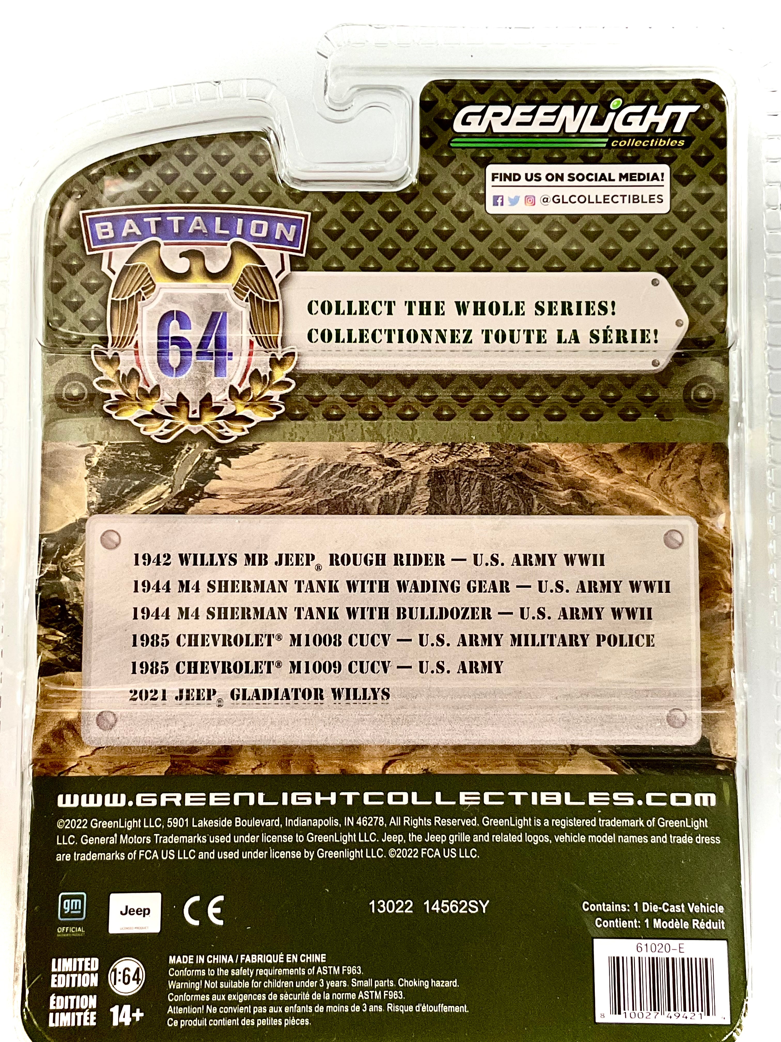 CHEVROLET M1009 CUCV del 1985 , GREENLIGHT scala 1/64