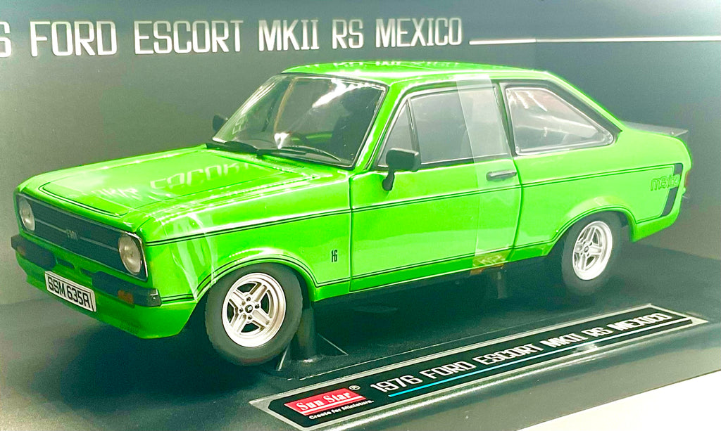 Ford Escort MkII RS Mexico 1976 Verde scala 1:18 – Sun Star 4635R - vista 3/4 anteriore