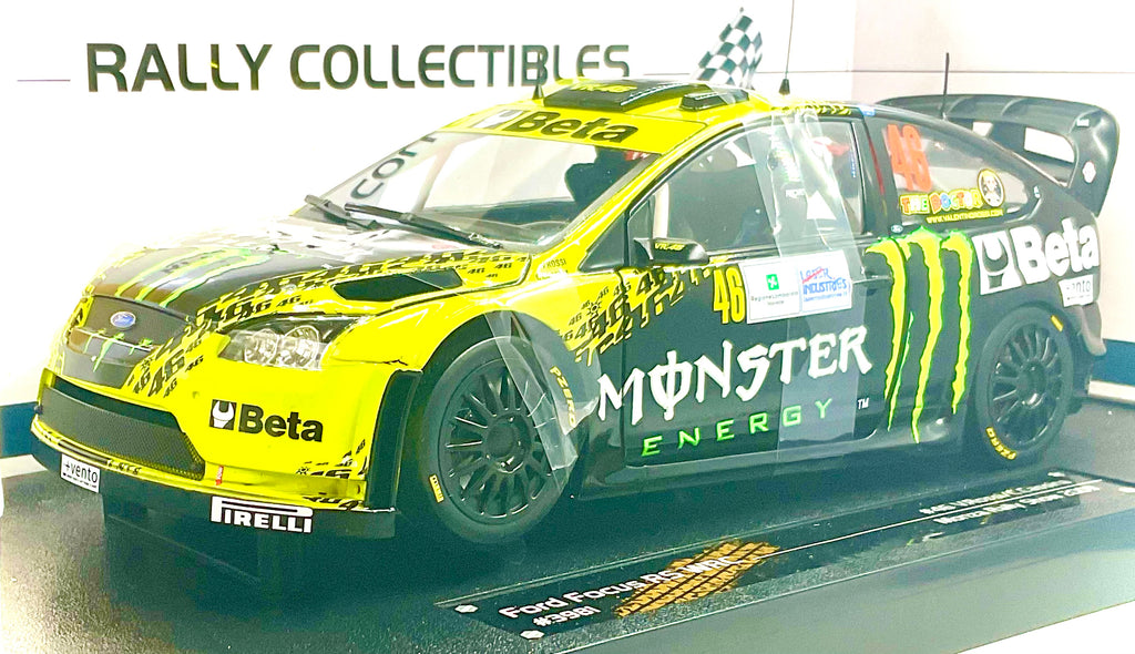 Ford Focus RS WRC 2009 Monza Rally Show #46 Valentino Rossi scala 1:18 – Sun Star 3981-vista 3/4 anteriore