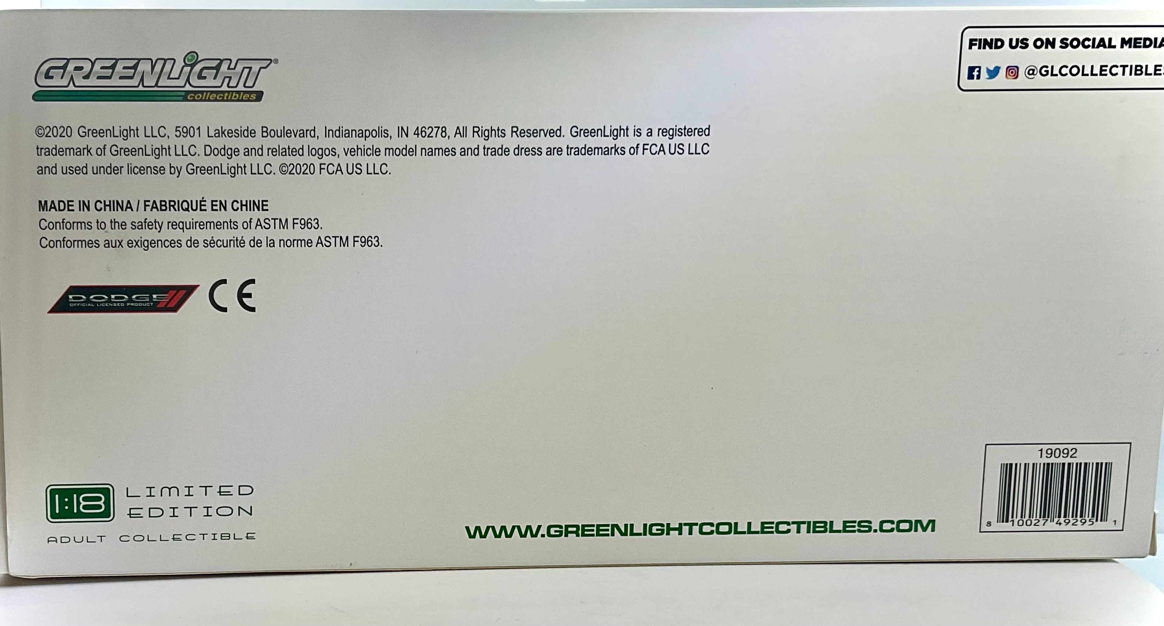 PLYMOUTH CORONET del 1975 , GREENLIGHT scala 1/18