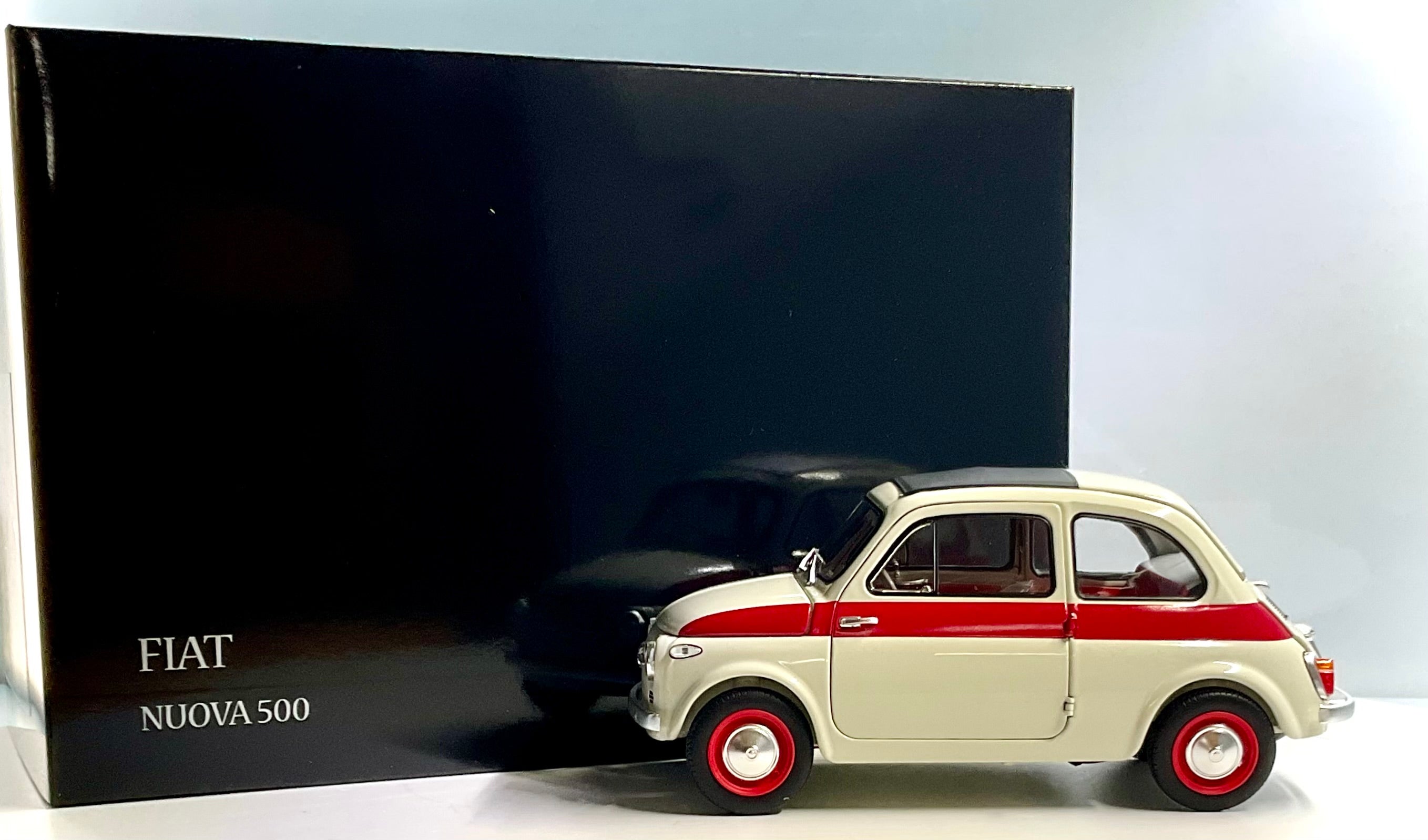 Fiat Nuova 500 Sport Bianco/Rosso scala 1:18 – Kyosho