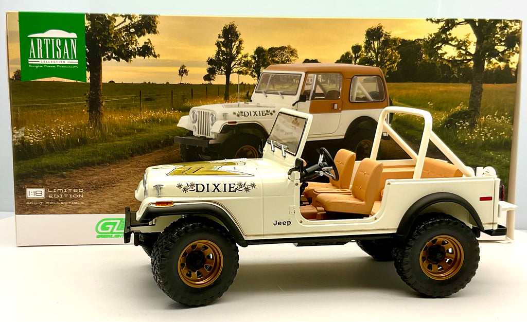 JEEP CJ-7 GOLDEN EAGLE del 1979 , scala 1/18 GREENLIGHT 19065 , vista con confezione