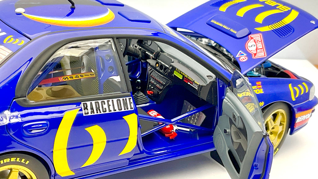 Subaru Impreza 1995 Montecarlo #5 , Kyosho 08962B Die-Cast 1/18, vista interna abitacolo lato passeggero