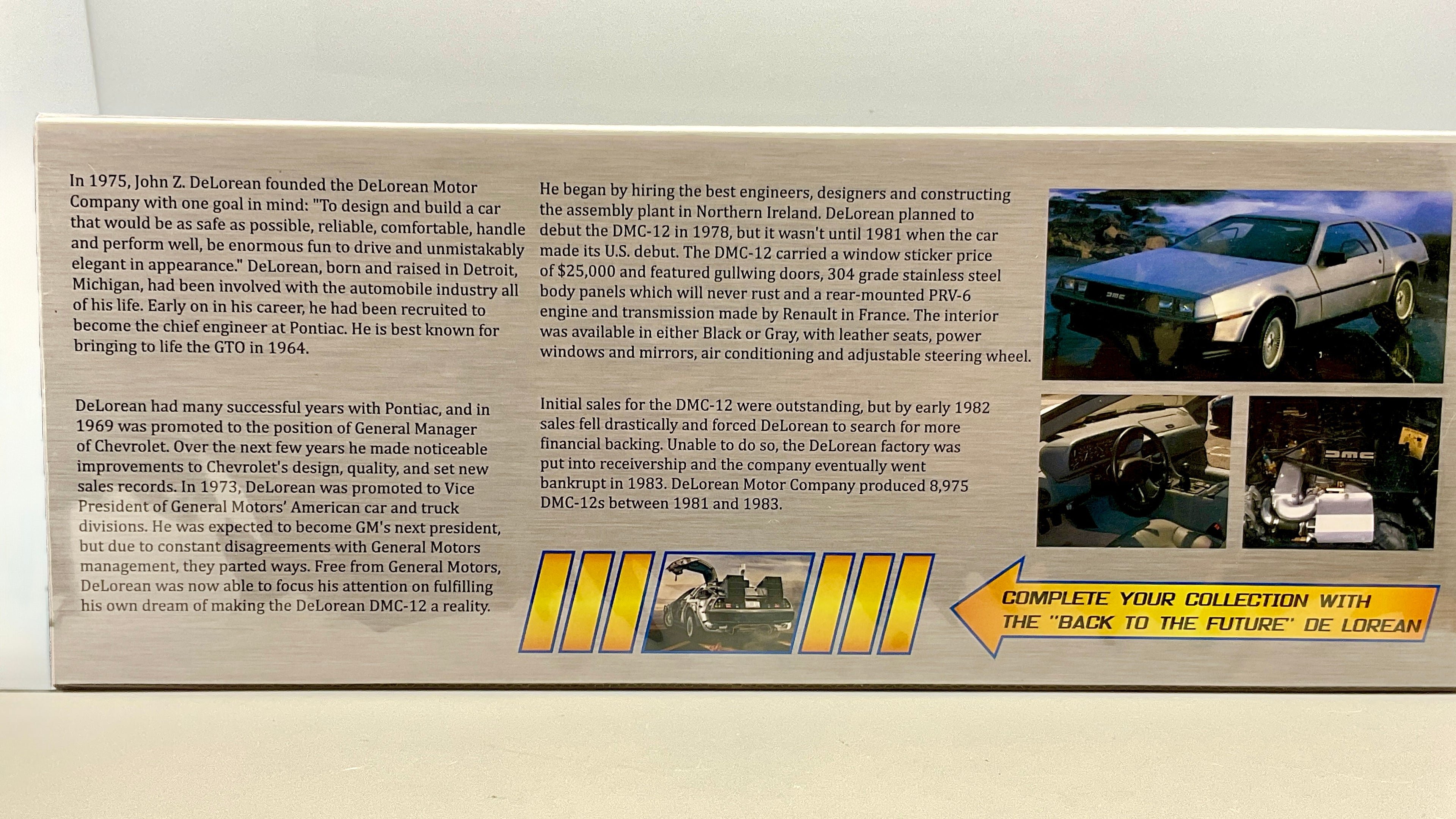 De Lorean DMC , Sun Star 2701 Die-Cast 1/18