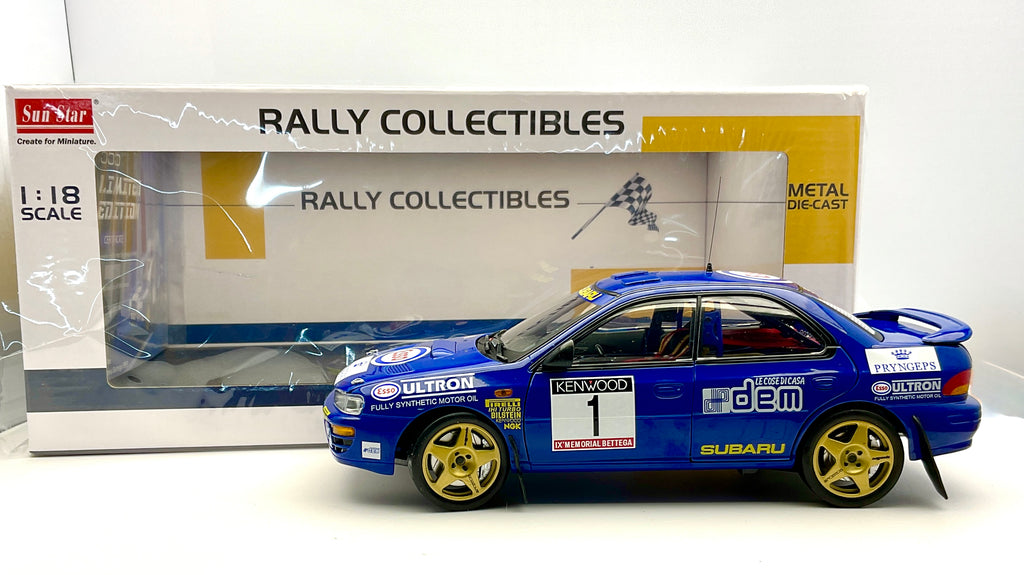 Subaru Impreza #1 , Sun Star 5600 Die-Cast 1/18, vista laterale con confezione