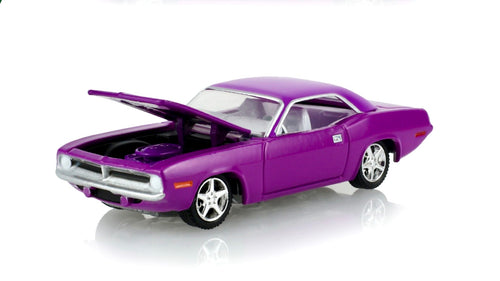 1970 Plymouth Barracuda Custom Coupe Viola Barrett-Jackson – Greenlight GR37340-B scala 1:64
