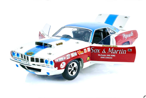 1971 Plymouth 'Cuda Pro Stock Sox & Martin – Greenlight GRHWY18056 scala 1:18