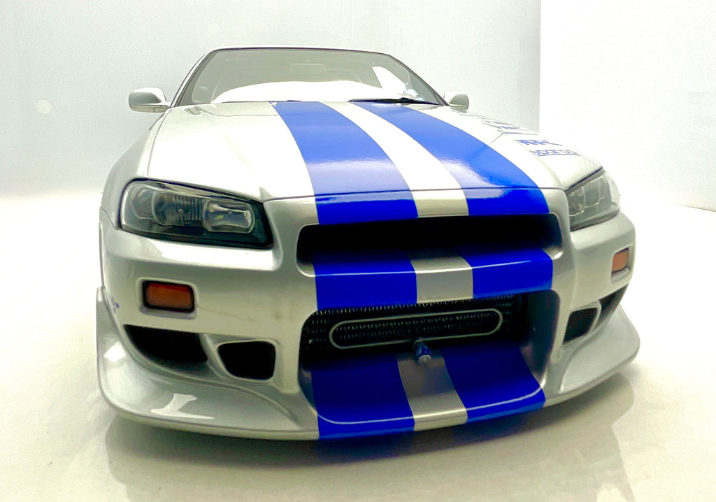 Kyosho 1:12 Nissan Skyline R34 GT-R Fast & Furious (Brian O'Conner) - Resina - NUOVO IN SCATOLA - 012007A , vista anteriore 