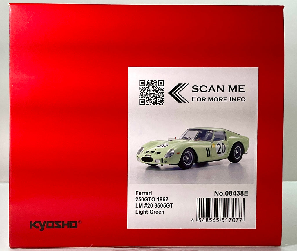 Kyosho 08438E – Ferrari 250 GTO 1962 LM #20 3505GT 1:18 – Verde chiaro