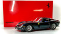 Ferrari 250 GTO blu scuro Kyosho 08438H, vista anteriore di tre quarti con cerchi a raggi e scatola.